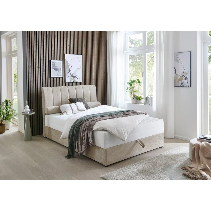 ATLANTIC home collection Boxbett ALISIA, mit Taschenfederkern, Bettkasten und Kissenrolle im Originalbezug – Bild 5