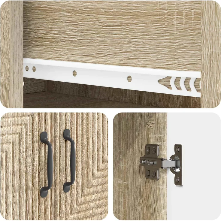 vidaXL Schrankset 2 pcs Sonoma-Eiche 66 x 34,5 x 90 cm Holzwerkstoff 3416639 – Bild 7