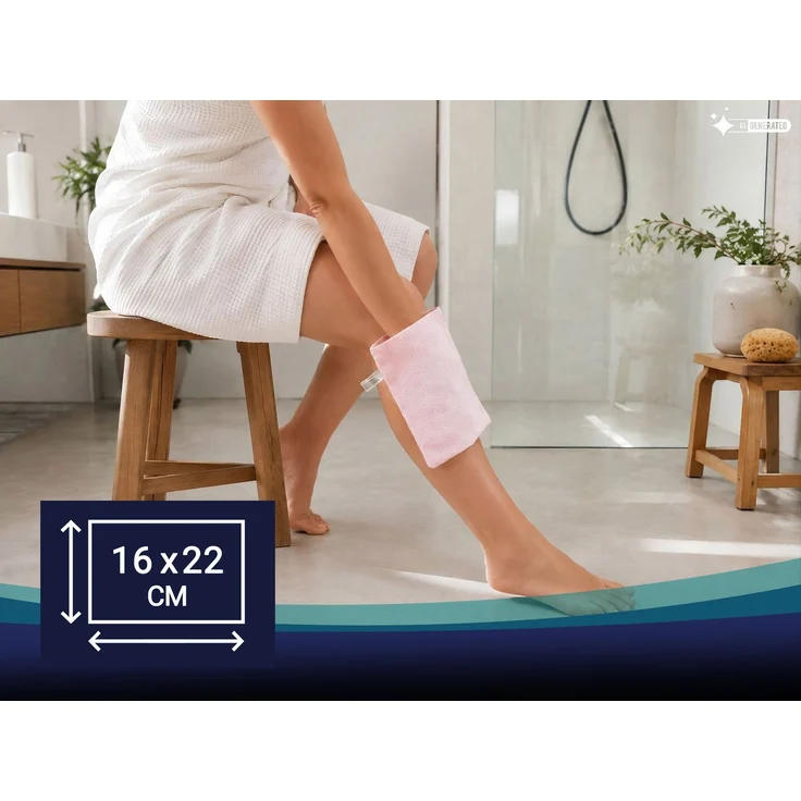 ZOLLNER 20er Set Waschhandschuhe, 70% Baumwolle, 30% Polyester, 16x22 cm, rosa – Bild 4