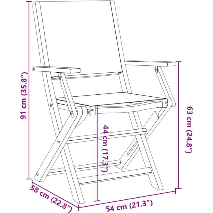 vidaXL Klappstühle, 4 Stück, grüner Stoff und Massivholz 3214586 – Bild 10