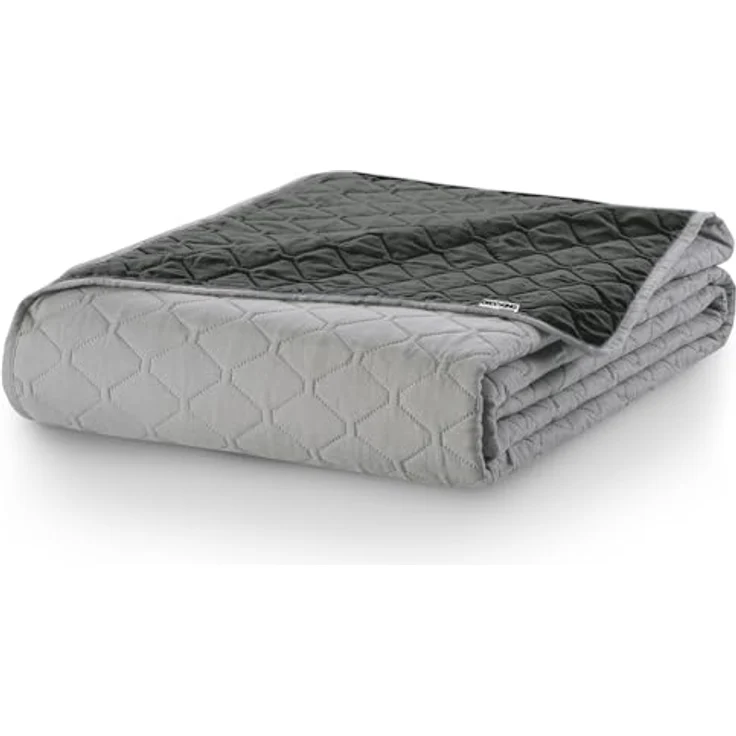 DecoKing Tagesdecke 260x280 cm Graphit anthrazit grau Silber Bettüberwurf zweiseitig pflegeleicht Axel – Bild 7