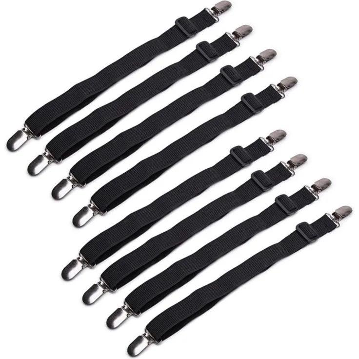 BAYLI Spannbettlaken Verstellbare Bettlakenspanner [8er Set], Betttuchspanner mit Metallcl