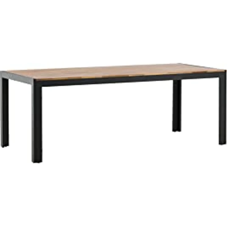 Gardenson Gartentisch, rechteckig, schwarz, Akazie und Metall, 90x75x205 cm, Gartenmöbel – Bild 3