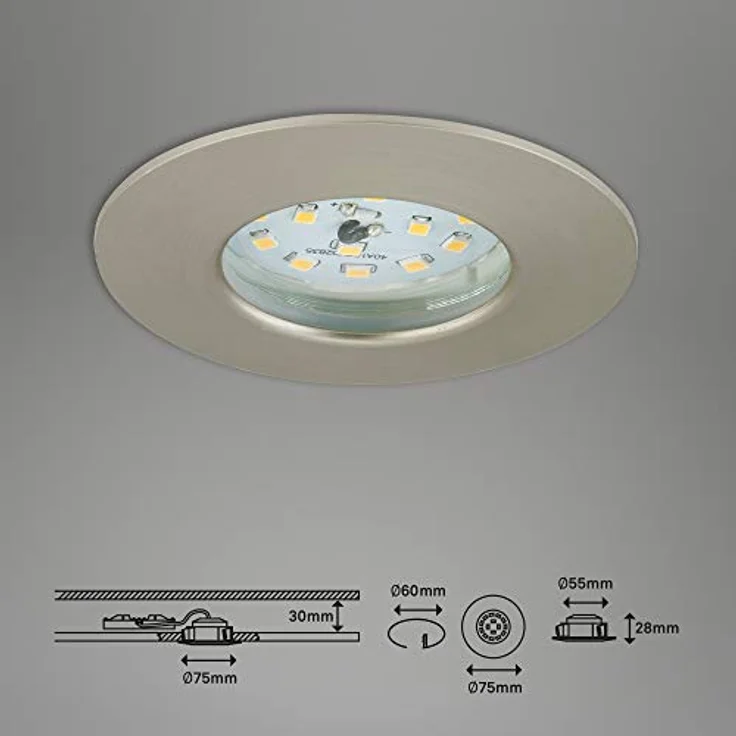 Briloner LED Einbauleuchten Attach matt-nickel 3er Set Einbaustrahler Deckenspot – Bild 8