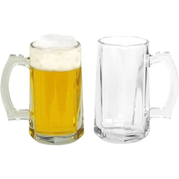 Biergläser mit Henkel 2er-Set 300ml Bierkrug Bierseidel Trinkgläser Bierglas