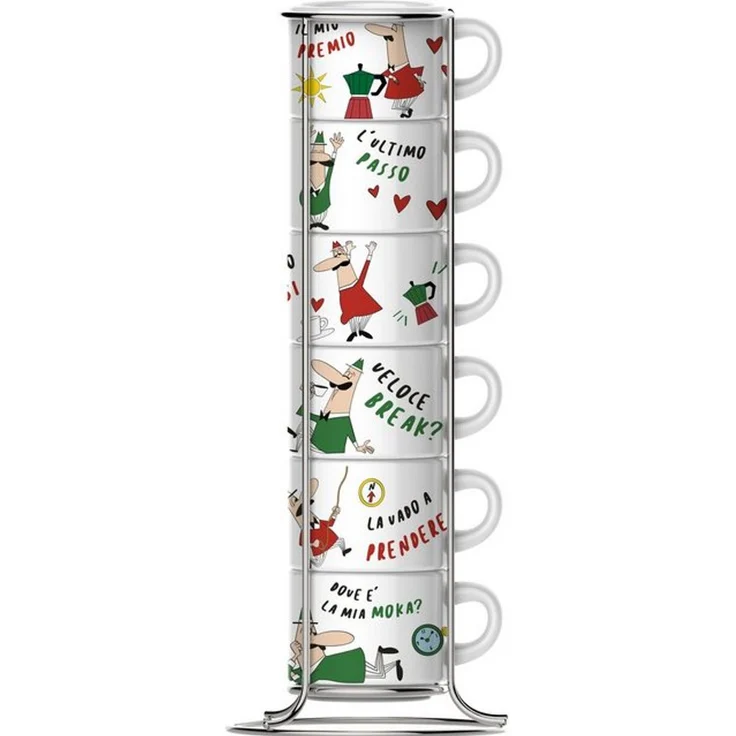 Bialetti Set 6 Tassen Italia mit Metallgestell – Bild 2