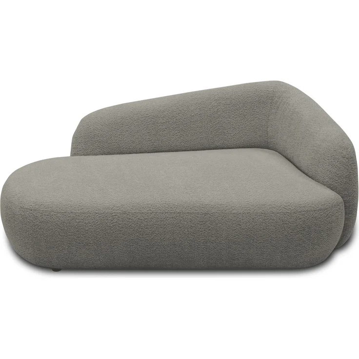 DOMO. collection Recamiere 700013, Liege mit Zierkissen, oval, Füße mit Filzgleitern, Chaiselongue, Sofa, Polstergarnitur, 183 x 105 x 75 (BxTxH), grau – Bild 2