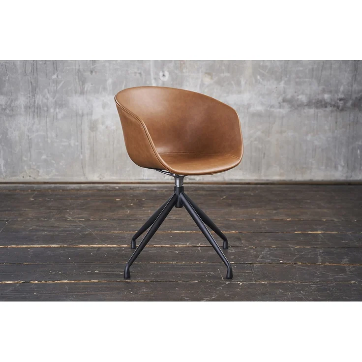 KAWOLA Stuhl DANI Esszimmerstuhl mit Drehfunktion Kunstleder cognac 81 x 54.5 x 60 cm – Bild 2