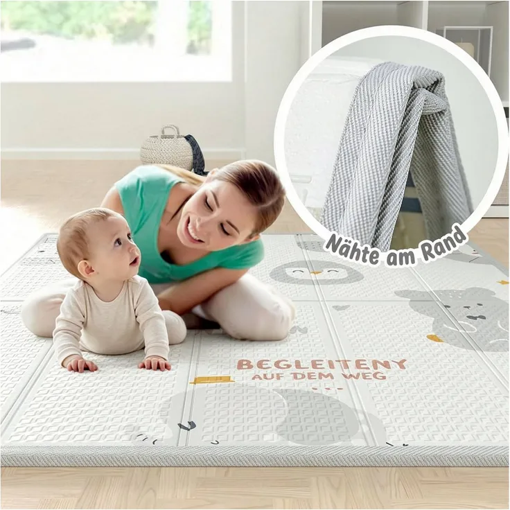 MC Star Laufstall Baby 120 x 120 cm, Indoor Laufgitter mit atmungsaktivem Netzdesign und wasserdichter Matte