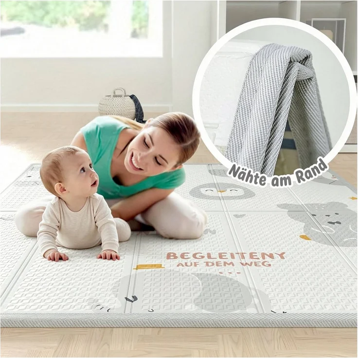 MC Star Laufstall Baby 120 x 120 cm, Indoor Laufgitter mit atmungsaktivem Netzdesign und wasserdichter Matte