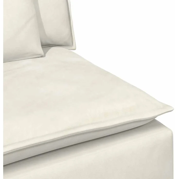 vidaXL Modulares Sofa Mittelmodul mit Kissen Creme 100 cm 4104436 – Bild 6
