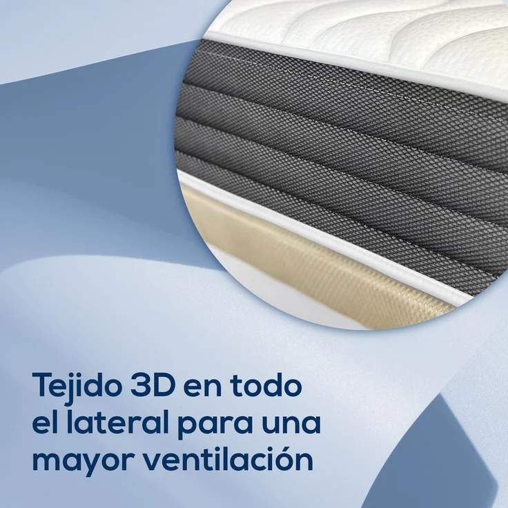 DUÉRMETE ONLINE - Viskoelastische Matratze Pocket Visco wendbar (Winter-Sommerseite), Härtegrad mittel bis hoch, Dicke 30 cm, milbendicht, antibakteriell und hypoallergen, 140x200 cm – Bild 7