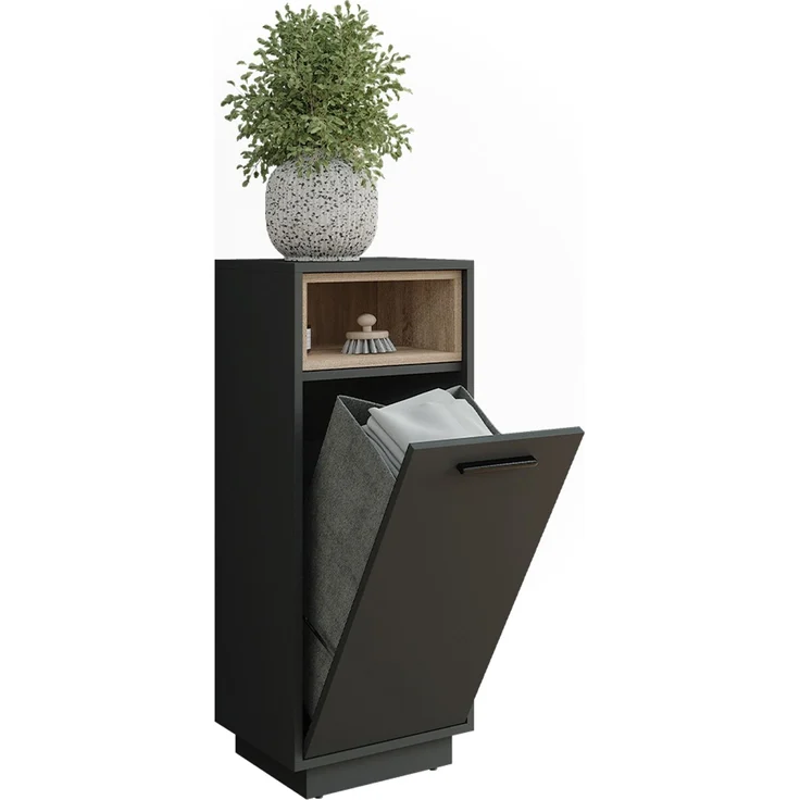 Wäscheschrank Beatrice Anthrazit/Sonoma 38 x 93 cm mit herausnehmbarer Innentasche Vicco – Bild 5