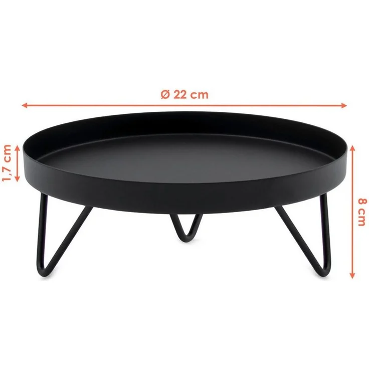 Spetebo Blumenhocker Blumenständer Metall schwarz rund - Ø 22 cm (Anzahl, 1 St, Stück), Stabiler Stand – Bild 1