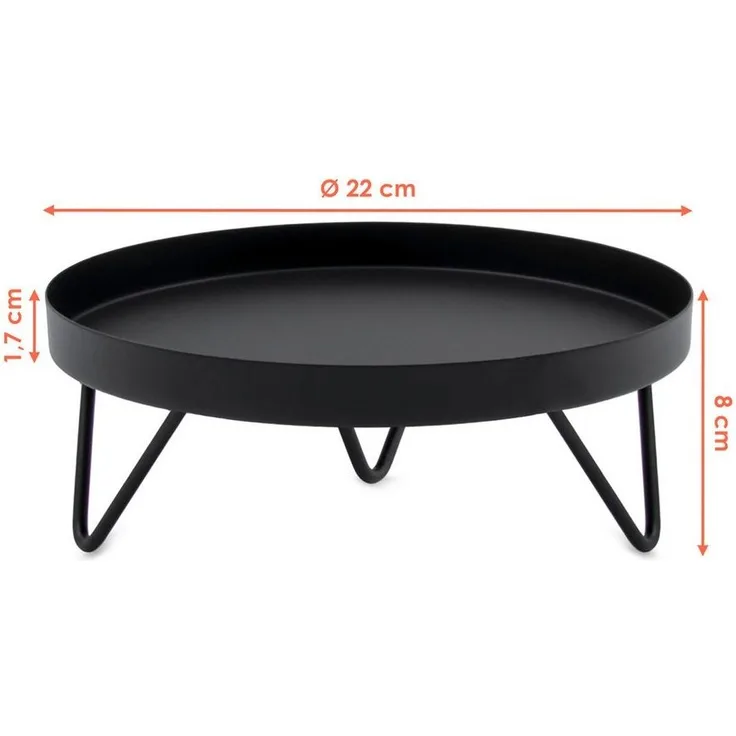 Spetebo Blumenhocker Blumenständer Metall schwarz rund - Ø 22 cm (Anzahl, 1 St, Stück), Stabiler Stand