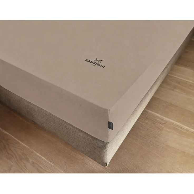 Sansibar Sylt Spannbettlaken Spannbettlaken "Sansibar Jersey Bettlaken“ Premium Qualität, Gummizug: rundum, mit hochwertigem Sansibar Logo-Druck, Fähnchen am Steg, Rundumgummizug – Bild 1