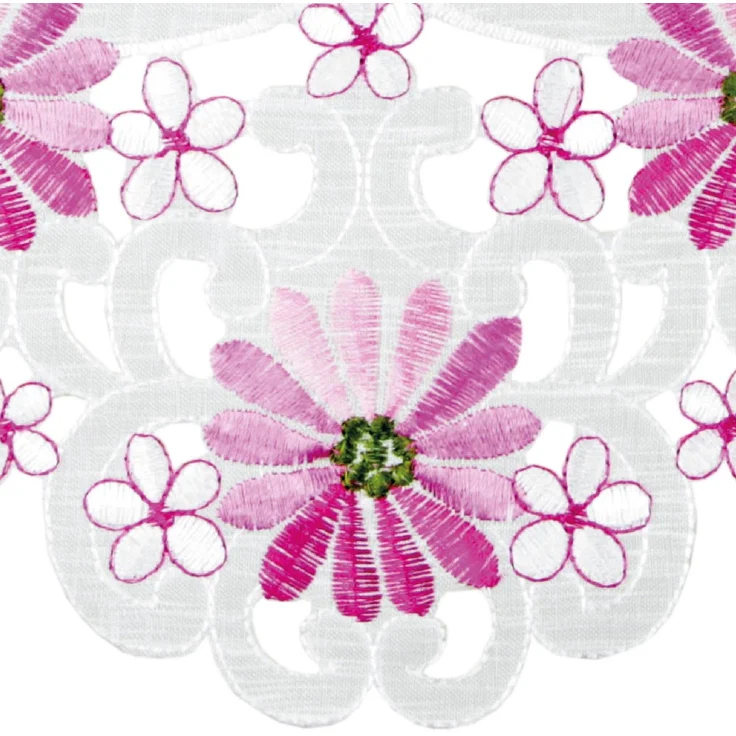 ARSVITA Fenstergardine mit Stickerei, Blumen oder Schmetterlingen bestickte 35x40cm Fensterbild, in vielen verschiedenen Designs verfügbar (Farbe: Rosa - Pink) – Bild 8