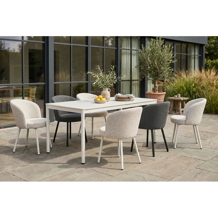 KAWOLA Gartenstuhl INDUS Outdoor Stoff cremefarben 77 x 62 x 56 cm – Bild 7