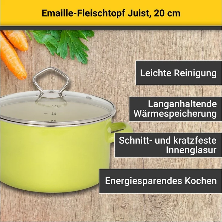 Krüger Fleischtopf Juist, Emaille (1-tlg), Induktionsgeeignet – Bild 2