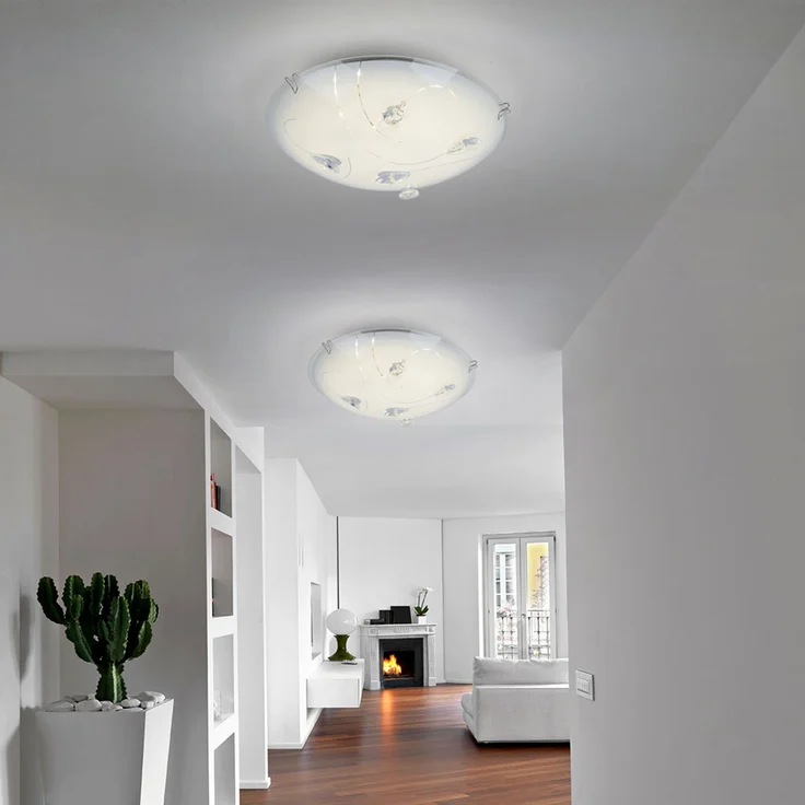 LED Deckenlampe, silber, satiniert, rund, D 25 cm – Bild 9