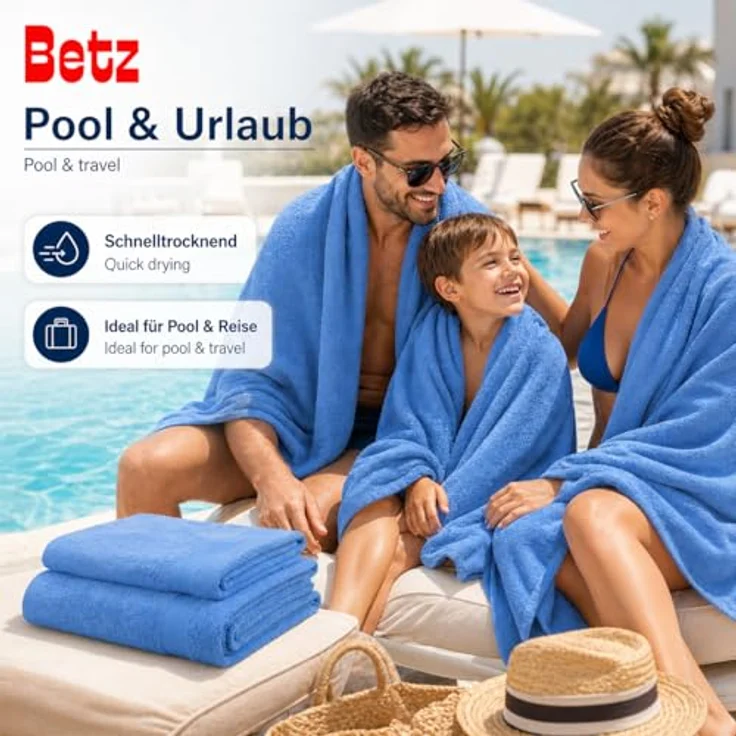 Betz Handtuch Set 5-TLG. Premium 1 Duschtuch 2 Handtücher 1 Gästetuch 1 Waschhandschuh, 100% Baumwolle – Bild 5