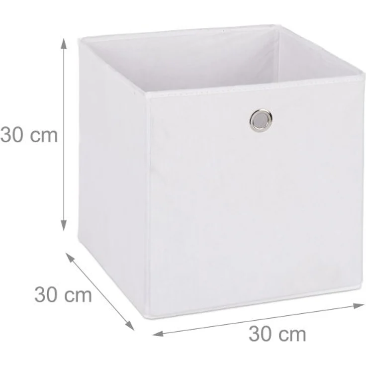 4 x Aufbewahrungsbox Stoff weiß 10031277 – Bild 4