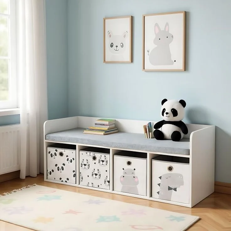 Relaxdays Kinderbank mit 4 Boxen – Bild 2