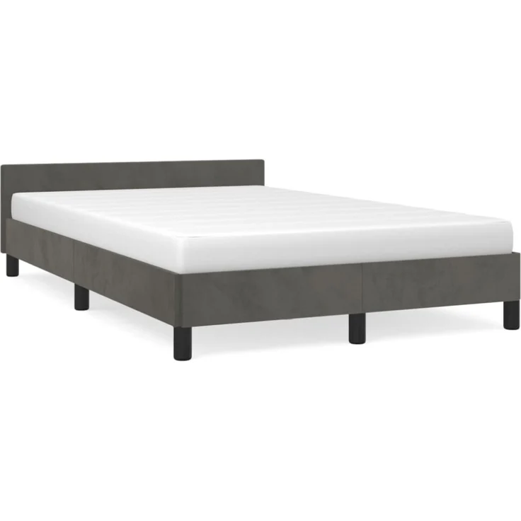 vidaXL Bettgestell ohne Matratze Dunkelgrau 120x190 cm Samt 379548 – Bild 1