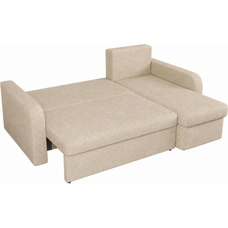 KRISAN MÖBEL Ecksofa WOJAN in Beige 210 x85 x 153 cm universell links oder rechts montierbar, mit Schlaffunktion und Bettkasten – Bild 3