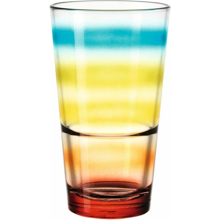 Leonardo Trinkglas EVENT, Wasserglas, Becher, Glas, Bunt gestreift, 240 ml, 012491