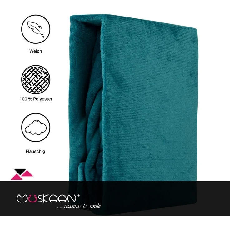 Müskaan Spannbettlaken Spannbetttuch Cashmere Touch Bettlaken Flausch Warm, Nicki, Gummizug: Rundumgummizug, Matratzen Bezug bis 22cm Matratzenhöhe Kuschelig Flauschig – Bild 2