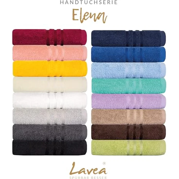 Lavea Saunatuch Set Saunahandtuch 80x200 cm Elena Frottee, Sauna-Handtücher, 100% Baumwolle (Set, 2-St), 500 g/m² Frottier, weich & saugstark, pflegeleicht – Bild 4