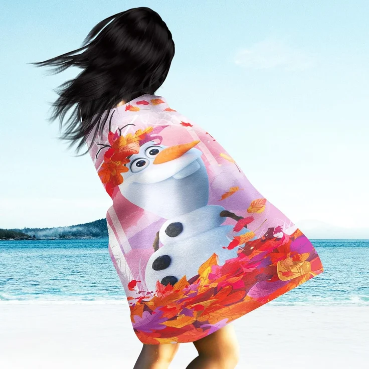 BERONAGE Strandtücher Frozen die Eiskönigin Badetuch Olaf Summer 75x150 cm, 100% Baumwolle (1-St), Frottee in Velours-Qualität – Bild 3