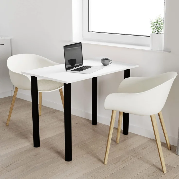 AKKE Esstisch, Esszimmertisch mit schwarzen Beinen Küchentisch Bürotisch 2mm PVC – Bild 2