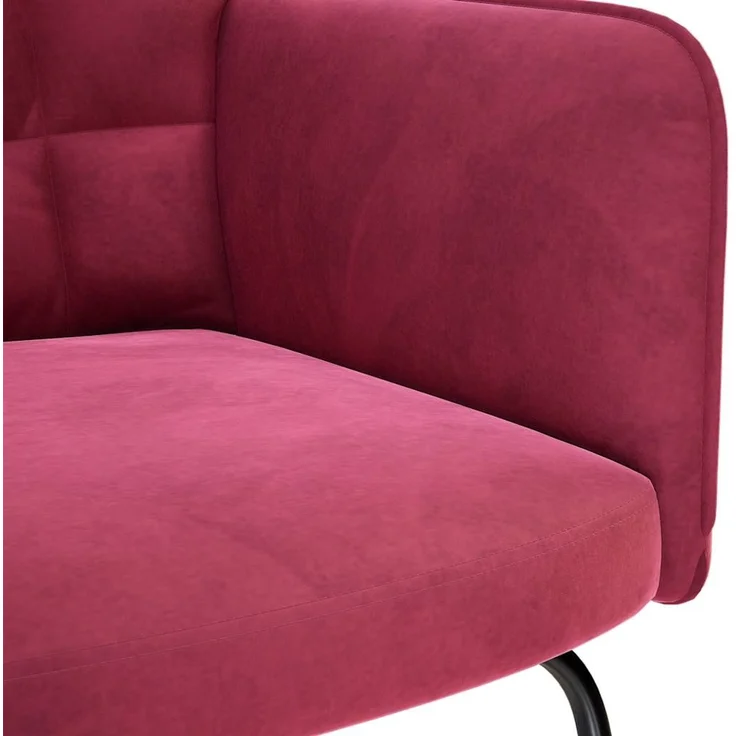 vidaXL Schaukelstuhl mit Hocker Weinroter Samt 4016848 – Bild 8