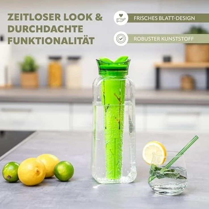 bremermann Trinkflasche mit Infuserstab, 1.4 Liter aus Kunststoff, grün – Bild 2