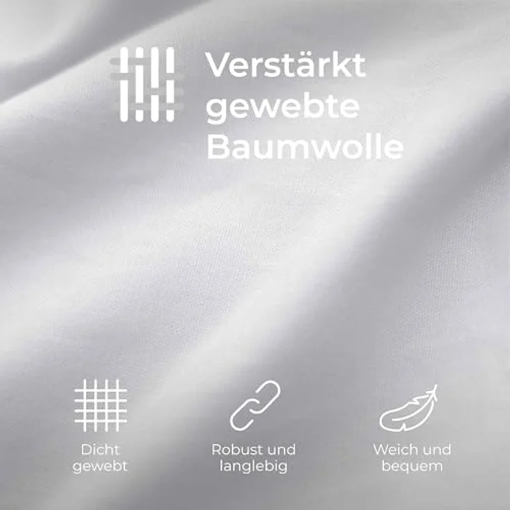 Kissenbezug 40x60 Baumwolle Renforcé (2er-Set) - Weiss - Dicht gewebt mit 57 Fäden/cm² - Kissenbezug 40x60 - Oeko Tex Zertifiziert - Dreamzie – Bild 6