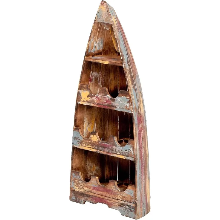 LebensWohnArt Weinregal Massivholz Bootsregal Weinregal VINO ca. 100cm Multi-Color