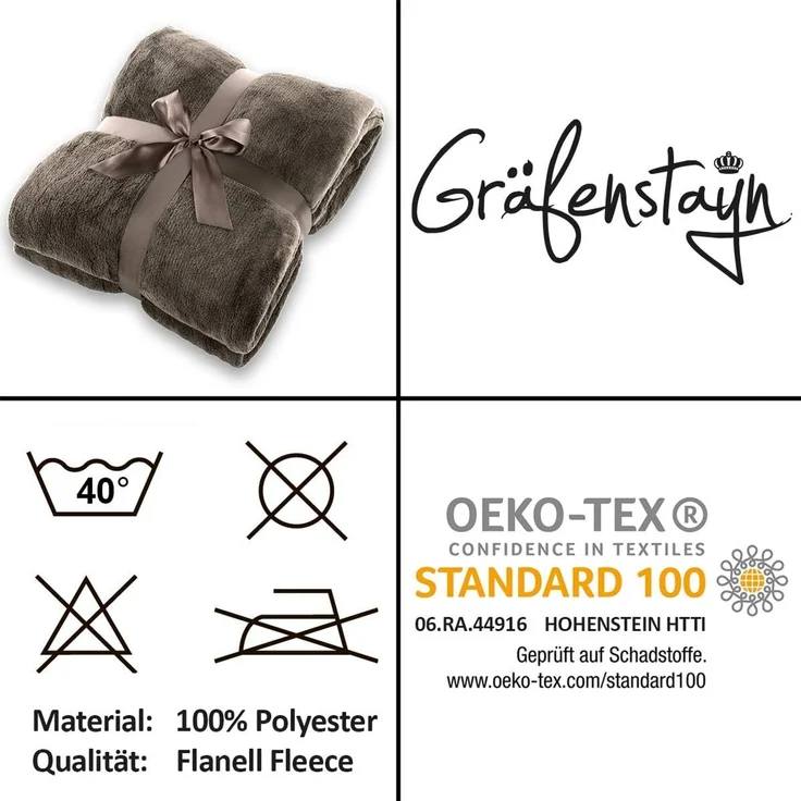 Wohndecke Kuscheldecke super weich & flauschig – warme Fleecedecke, Gräfenstayn, warme Wolldecke, Sofadecke & Tagesdecke - Überwurf Sofa, Couch – Bild 7