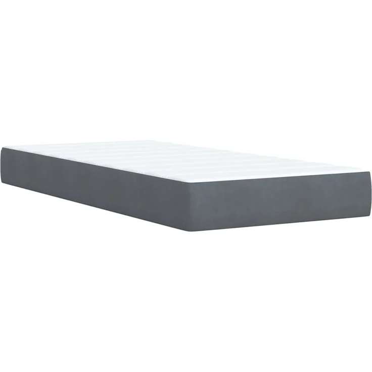 vidaXL Boxspringbett mit Matratze Dunkelgrau 90x200 cm Samt 3285258 – Bild 6