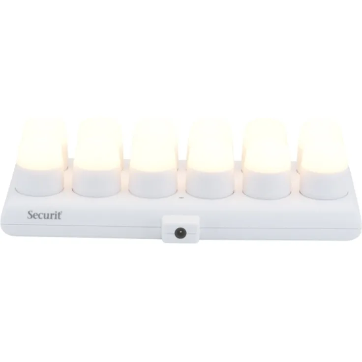 Securit® Set 12x LUNA Glas-Teelichthalter 12x LED-Teelichter und Ladestation weiß/weißes Licht