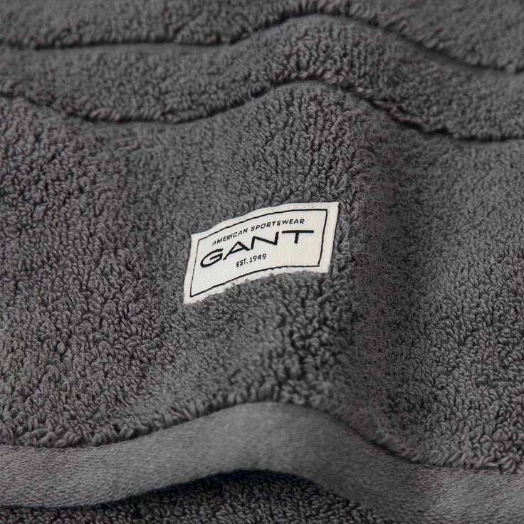 GANT Gästetuch - Premium Handtuch, Frottee, Baumwolle, Logo, uni Dunkelgrau 30x50cm – Bild 2
