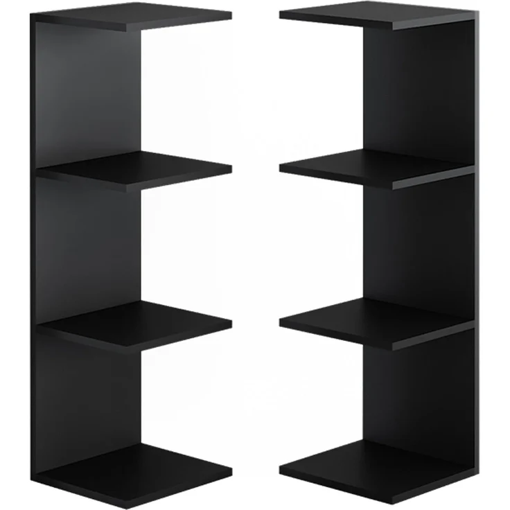 Wandregal Paolo Schwarz 30 x 95 cm 2er Set Vicco – Bild 1