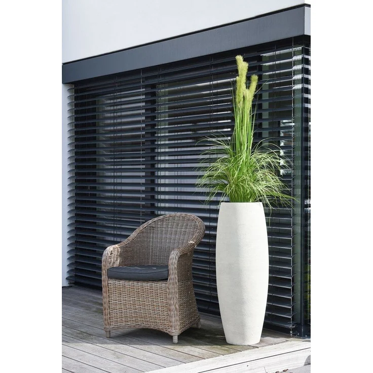 VIVANNO Bodenvase Fiberglas MAGNUM Rund - Beige Steinoptik (1 St), 37x100 cm – Bild 3