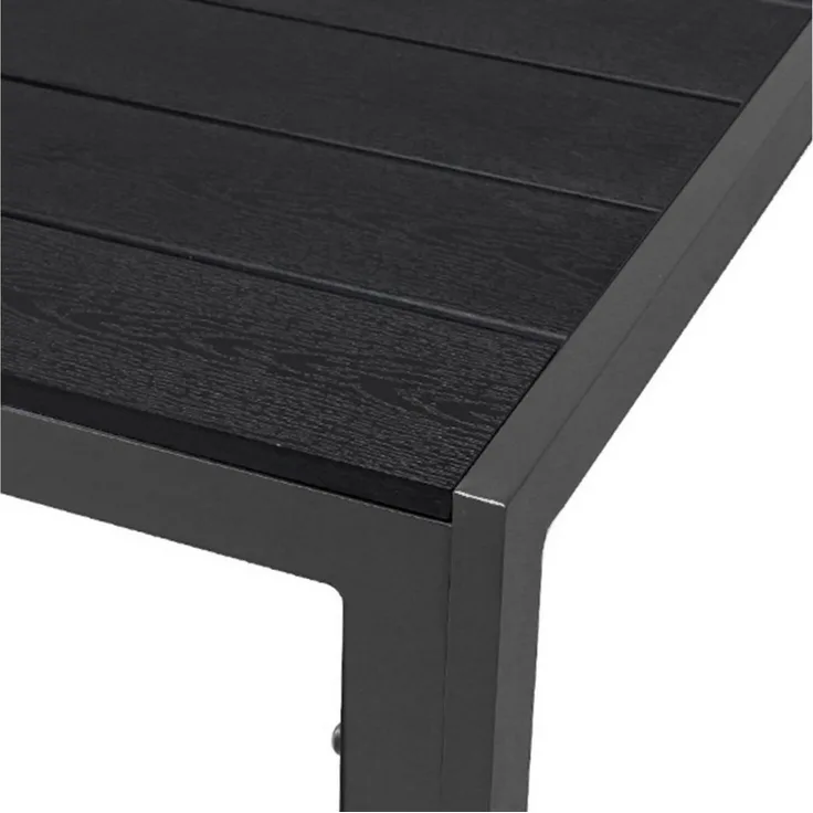 Gartentisch Aluminium WPC anthrazit / schwarz 160x90cm