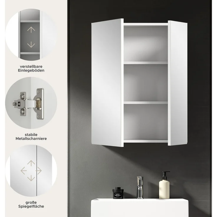 Spiegelschrank Vira III - Weiß – Bild 4