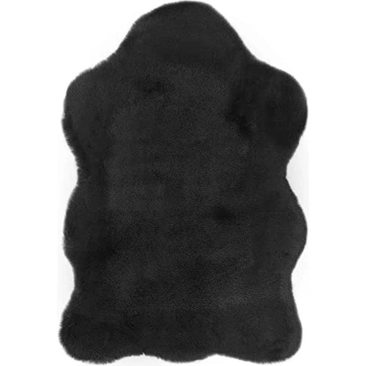 -LUXOR- living Fellteppich Coste gemütlicher weicher Hochflor Kunstfell Teppich 55 x 80 cm anthrazit – Bild 1