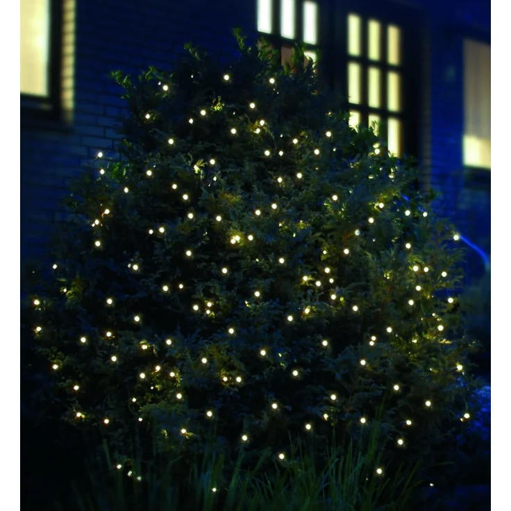 LED Lichternetz 2x2 m 160 LED Lichtnetz 2 x 2 m warmweiß innen außen – Bild 1