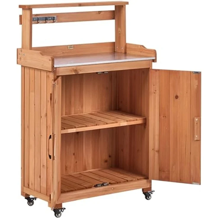 Pflanztisch ALTOLIA Tannenholz 70 cm 40 cm Braun – Bild 5