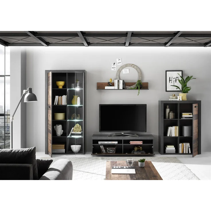 Wohnwand Anbauwand Wohnschrank TV Schrank JONES Old Style Altholz Optik Nb. ca. 340 cm – Bild 2